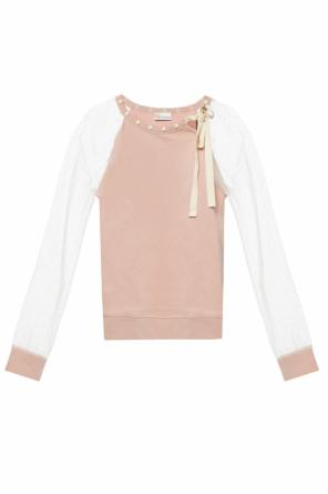 Sweatshirt with sheer sleeves, zdjęcie 1 Sweatshirt with sheer sleeves od Valentino Red